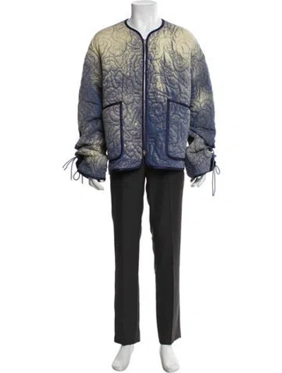 Pre-owned Acne Studios Plaid Print Bomber Jacket In Blue