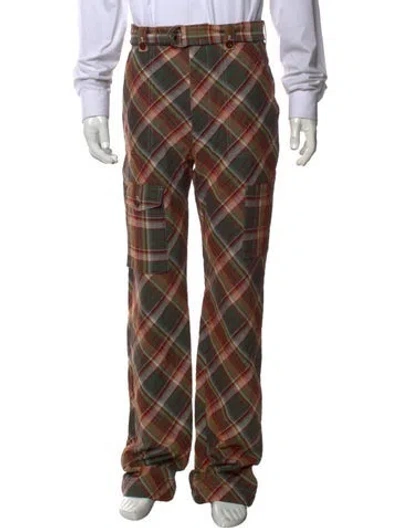 Pre-owned Acne Studios Plaid Print Cargo Pants In Brown