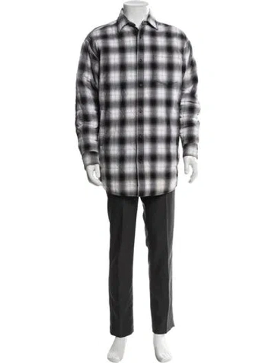 Pre-owned Acne Studios Plaid Print Coat In Gray