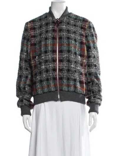 Pre-owned Acne Studios Plaid Print Coat In Grey