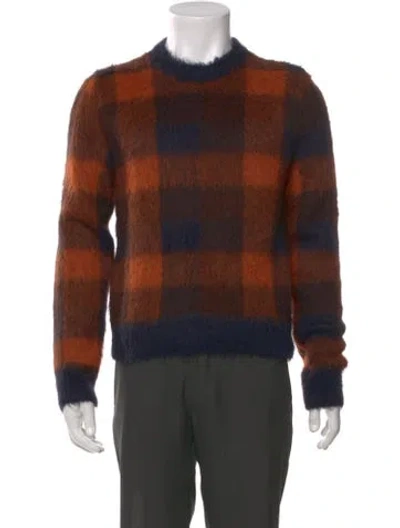 Pre-owned Acne Studios Plaid Print Crew Neck Pullover In Brown