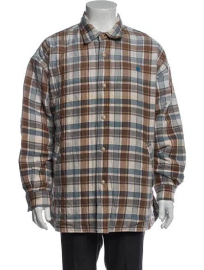 Pre-owned Acne Studios Plaid Print Jacket In Brown