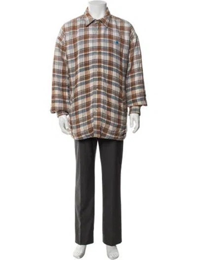 Pre-owned Acne Studios Plaid Print Jacket In Brown