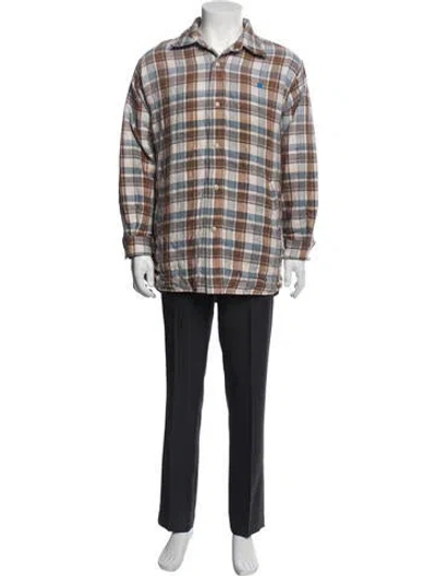 Pre-owned Acne Studios Plaid Print Jacket In Brown