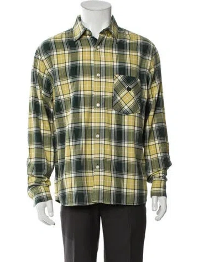 Pre-owned Acne Studios Plaid Print Jacket In Green