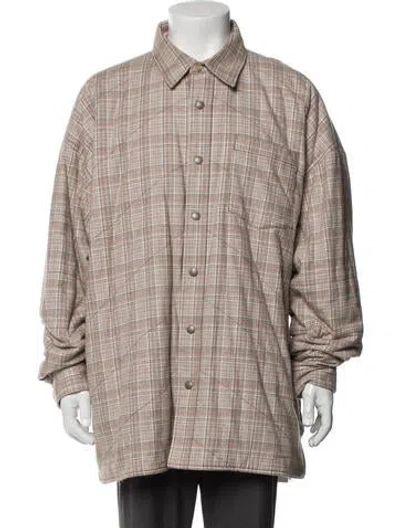Pre-owned Acne Studios Plaid Print Jacket In Neutrals