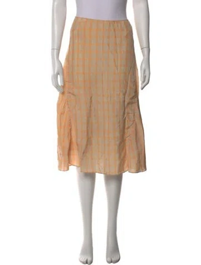 Pre-owned Acne Studios Plaid Print Knee-length Skirt In Neutral