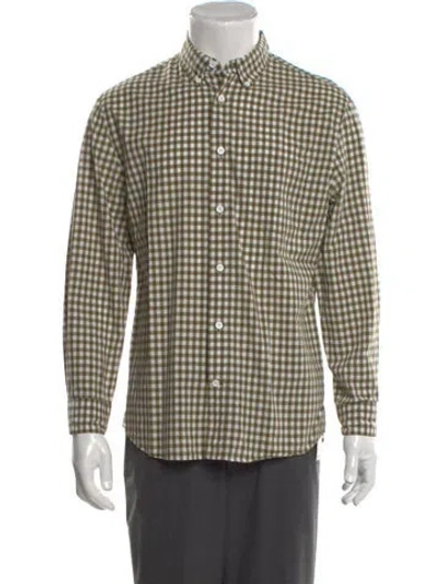 Pre-owned Acne Studios Plaid Print Long Sleeve Dress Shirt In Green