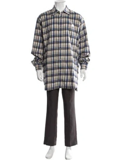 Pre-owned Acne Studios Plaid Print Long Sleeve Shirt In Neutrals