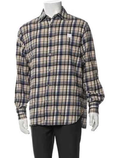 Pre-owned Acne Studios Plaid Print Long Sleeve Shirt In Neutrals