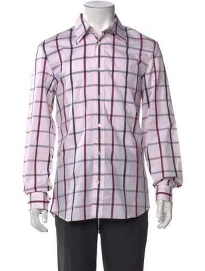 Pre-owned Acne Studios Plaid Print Long Sleeve Shirt W/ Tags In Multi
