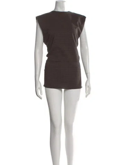 Pre-owned Acne Studios Plaid Print Mini Dress In Brown