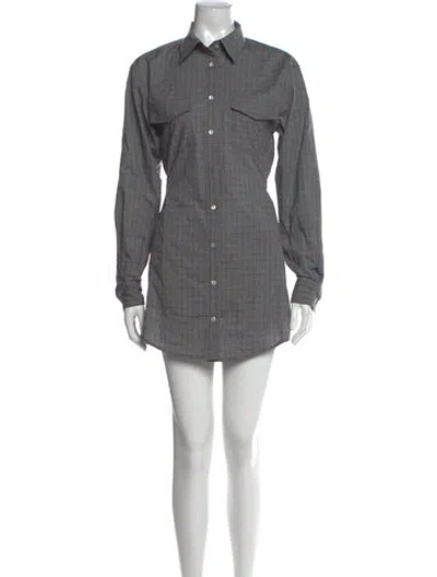 Pre-owned Acne Studios Plaid Print Mini Dress In Gray
