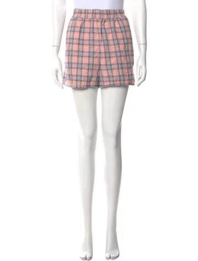 Pre-owned Acne Studios Plaid Print Mini Shorts In Green