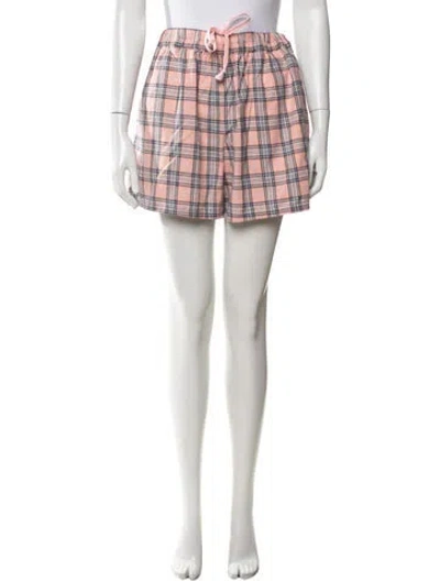 Pre-owned Acne Studios Plaid Print Mini Shorts In Green