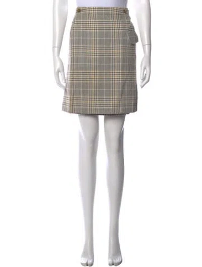 Pre-owned Acne Studios Plaid Print Mini Skirt In Gray
