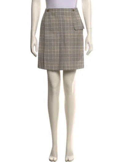 Pre-owned Acne Studios Plaid Print Mini Skirt In Neutral