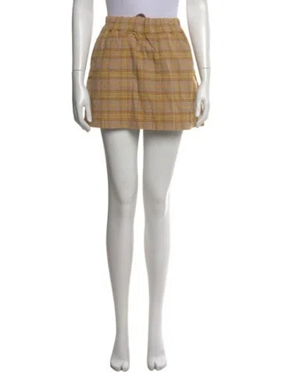 Pre-owned Acne Studios Plaid Print Mini Skirt In Neutral