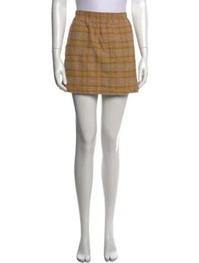 Pre-owned Acne Studios Plaid Print Mini Skirt In Neutrals