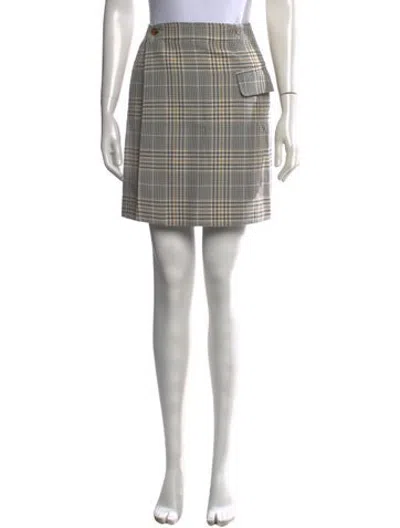 Pre-owned Acne Studios Plaid Print Mini Skirt In Neutrals