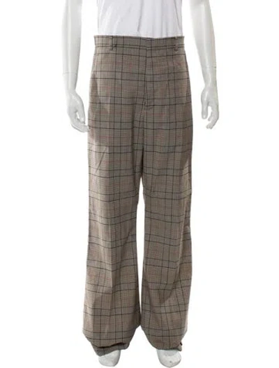Pre-owned Acne Studios Plaid Print Pants In Neutral
