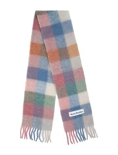 Pre-owned Acne Studios Plaid Print Scarf In Neutral
