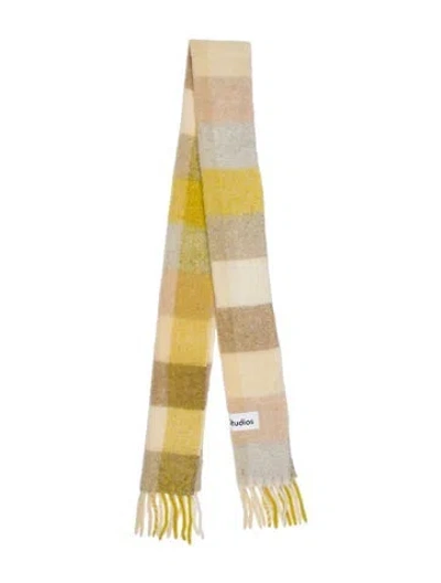 Pre-owned Acne Studios Plaid Print Scarf In Neutral