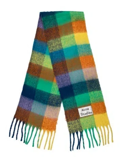 Pre-owned Acne Studios Plaid Print Scarf In Neutral