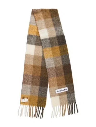 Pre-owned Acne Studios Plaid Print Scarf In Neutrals