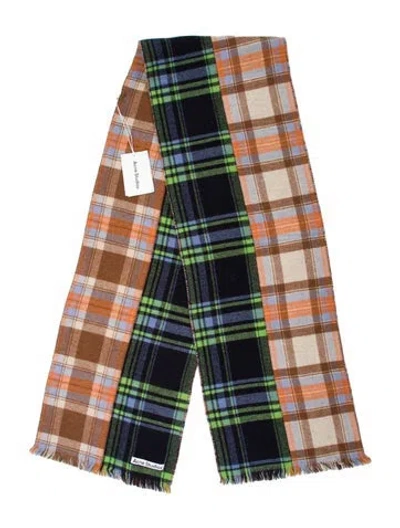 Pre-owned Acne Studios Plaid Print Scarf W/ Tags In Multi