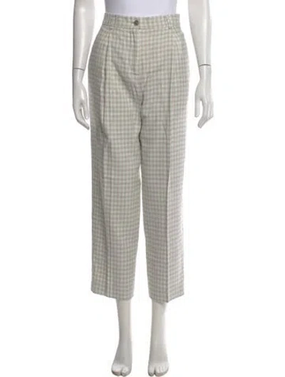Pre-owned Acne Studios Plaid Print Straight Leg Pants In Neutral