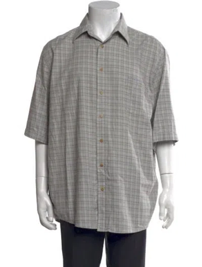 Pre-owned Acne Studios Plaid Print Three-quarter Sleeve Shirt In Gray