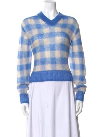 Pre-owned Acne Studios Plaid Print V-neck Sweater In Multi