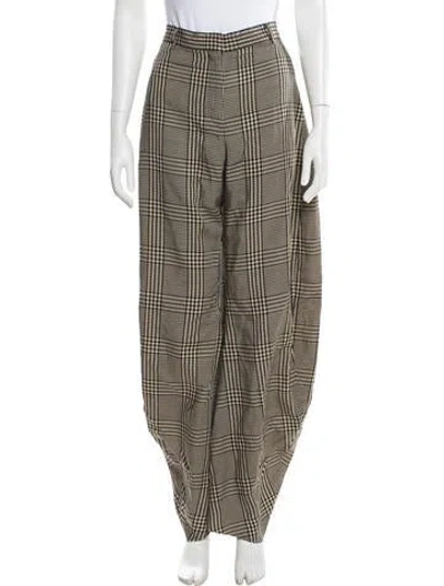 Pre-owned Acne Studios Plaid Print Wide Leg Pants In Multi
