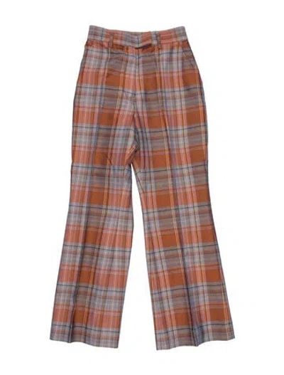 Pre-owned Acne Studios Plaid Print Wide Leg Pants In Multi