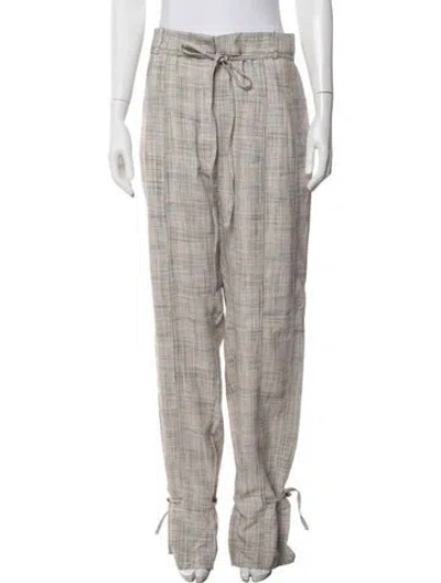 Pre-owned Acne Studios Plaid Print Wide Leg Pants In Neutrals