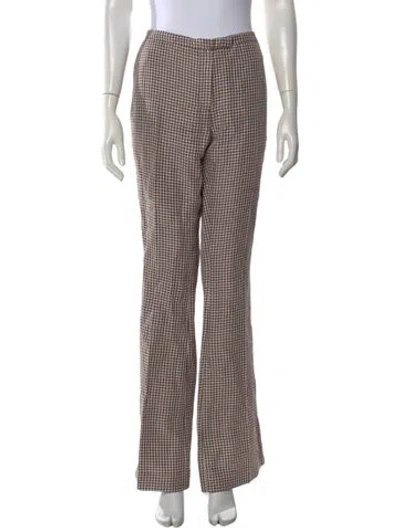 Pre-owned Acne Studios Plaid Print Wide Leg Pants W/ Tags In Brown