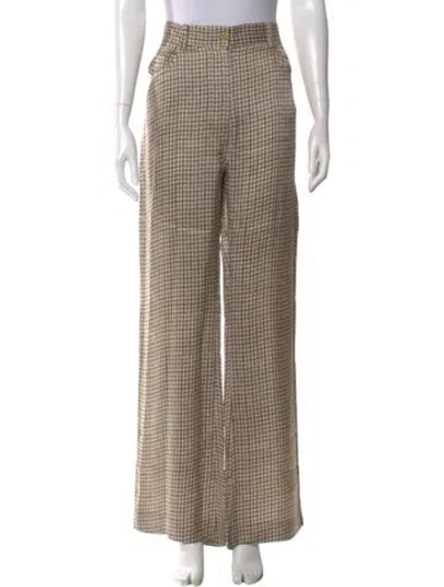 Pre-owned Acne Studios Plaid Print Wide Leg Pants W/ Tags In Neutral