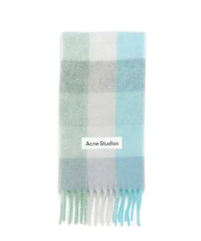 Acne Studios Plaid Scarf In Blue