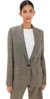 Acne Studios Plaid Summer Suit Jacket Multi Brown In Multi Brown