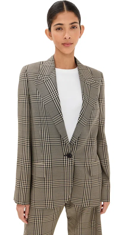 Acne Studios Plaid Summer Suit Jacket Multi Brown