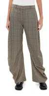 ACNE STUDIOS PLAID SUMMER SUIT TROUSERS MULTI BROWN