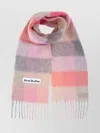 Acne Studios Vally Fringed Checked Knitted Scarf