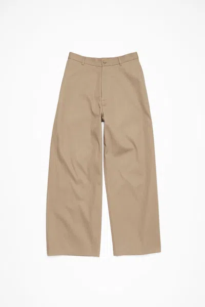 Acne Studios Plass Double Cotton Twill In Khaki Beige