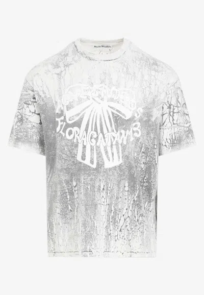 Acne Studios Plaster Print Crewneck T-shirt In Black