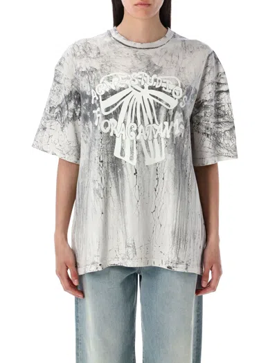 Acne Studios Plaster Print T-shirt In Gray