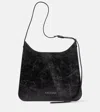 Acne Studios Platt Crackle Leather Shoulder Bag In Black