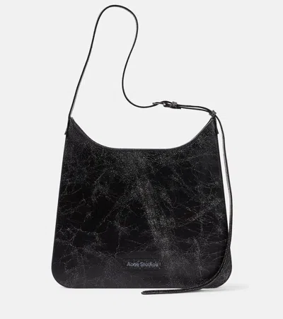 Acne Studios Platt Leather Shoulder Bag In Black