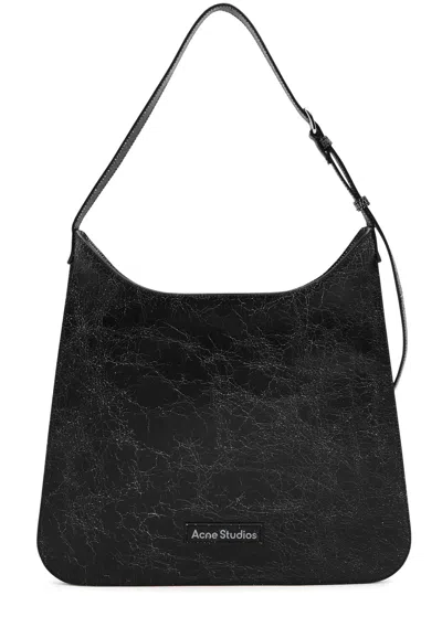 Acne Studios Platt Leather Shoulder Bag In Black