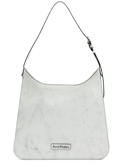 Acne Studios Platt Leather Shoulder Bag In White